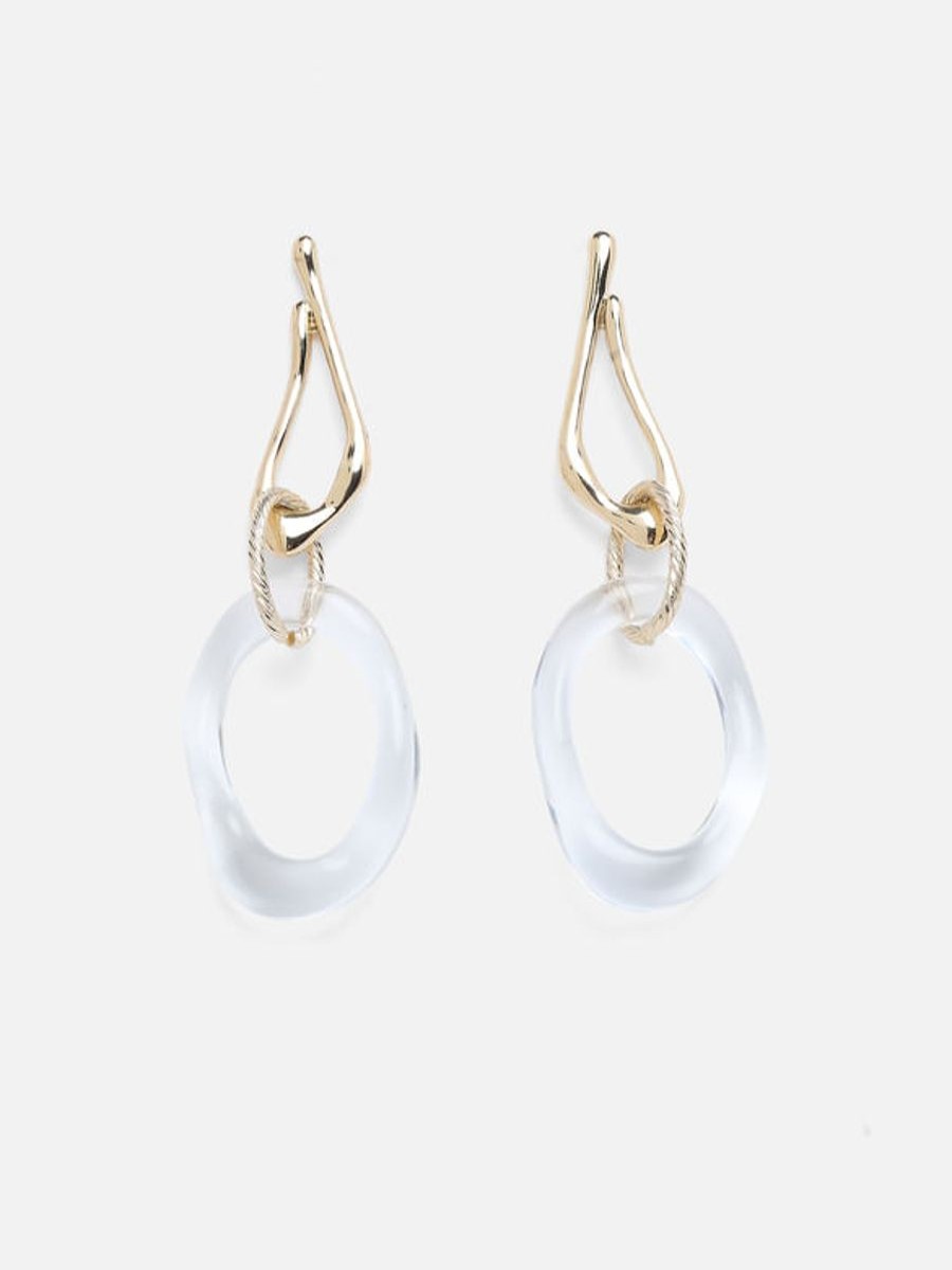 Women Vero Moda Resort Jewellery | Gold & White Drop Earrings