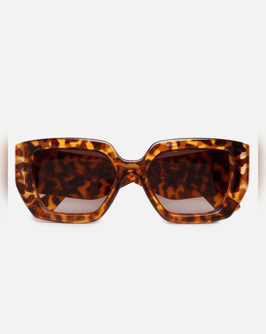 Women Vero Moda Sunglasses | Brown Leopard Rectangular Sunglasses