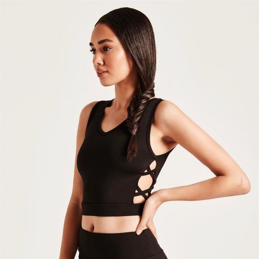 Women SportFX Activewear | Cross Detail Cropped Bra Top