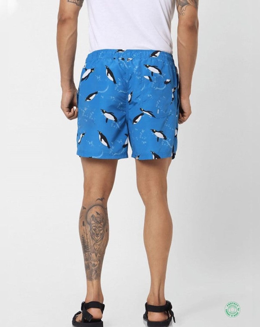 Men JACK & JONES Swimwear And Board Shorts | Mid-Rise Swim Shorts Penguin