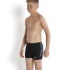 Kids Speedo Swimsuits For Boys | Speedo Sports Logo Panel Aquashort Black/Powder Blue