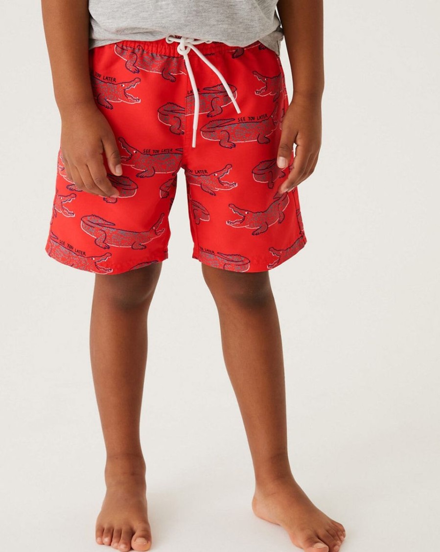 Kids Marks & Spencer Swimsuits For Boys | Alligator Swim Shorts Orange