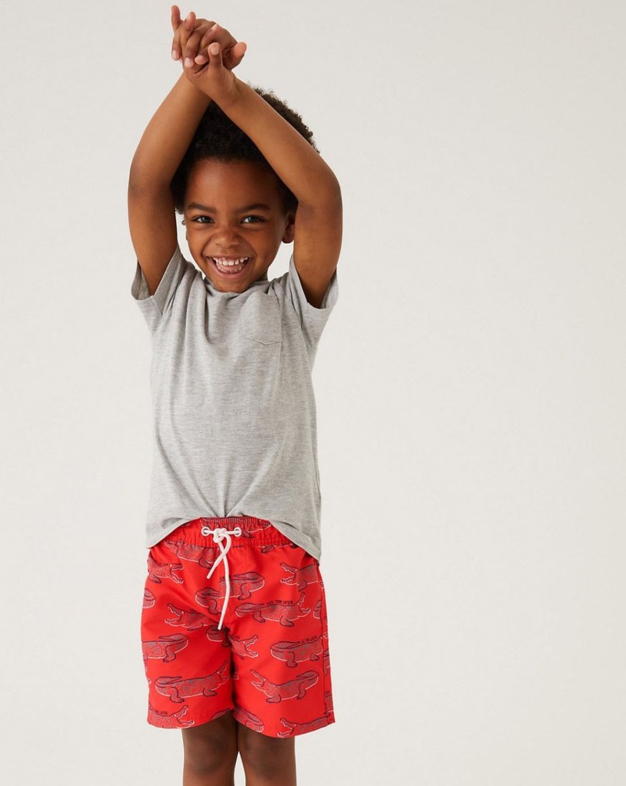 Kids Marks & Spencer Swimsuits For Boys | Alligator Swim Shorts Orange