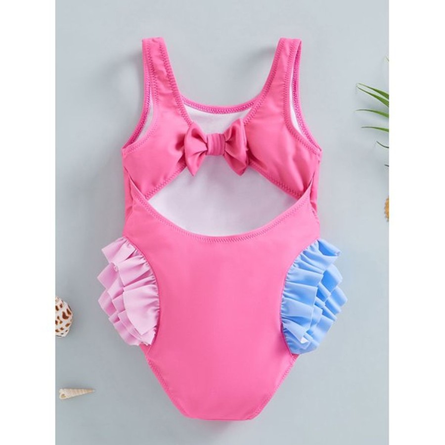 Kids The Beach Company Swimsuits For Girls | Sea Horse Print Ruffle Swimsuit Rose Pink