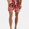 Men George Swimwear And Board Shorts | Palm Tree Swim Shorts Red