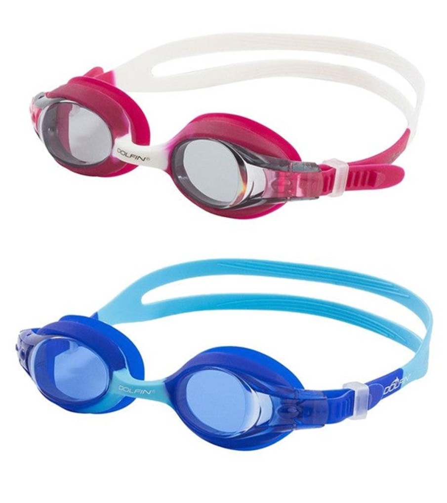 Kids Dolfin Swimming Goggles | Flipper Goggles (2-Pack) Pink & Blue