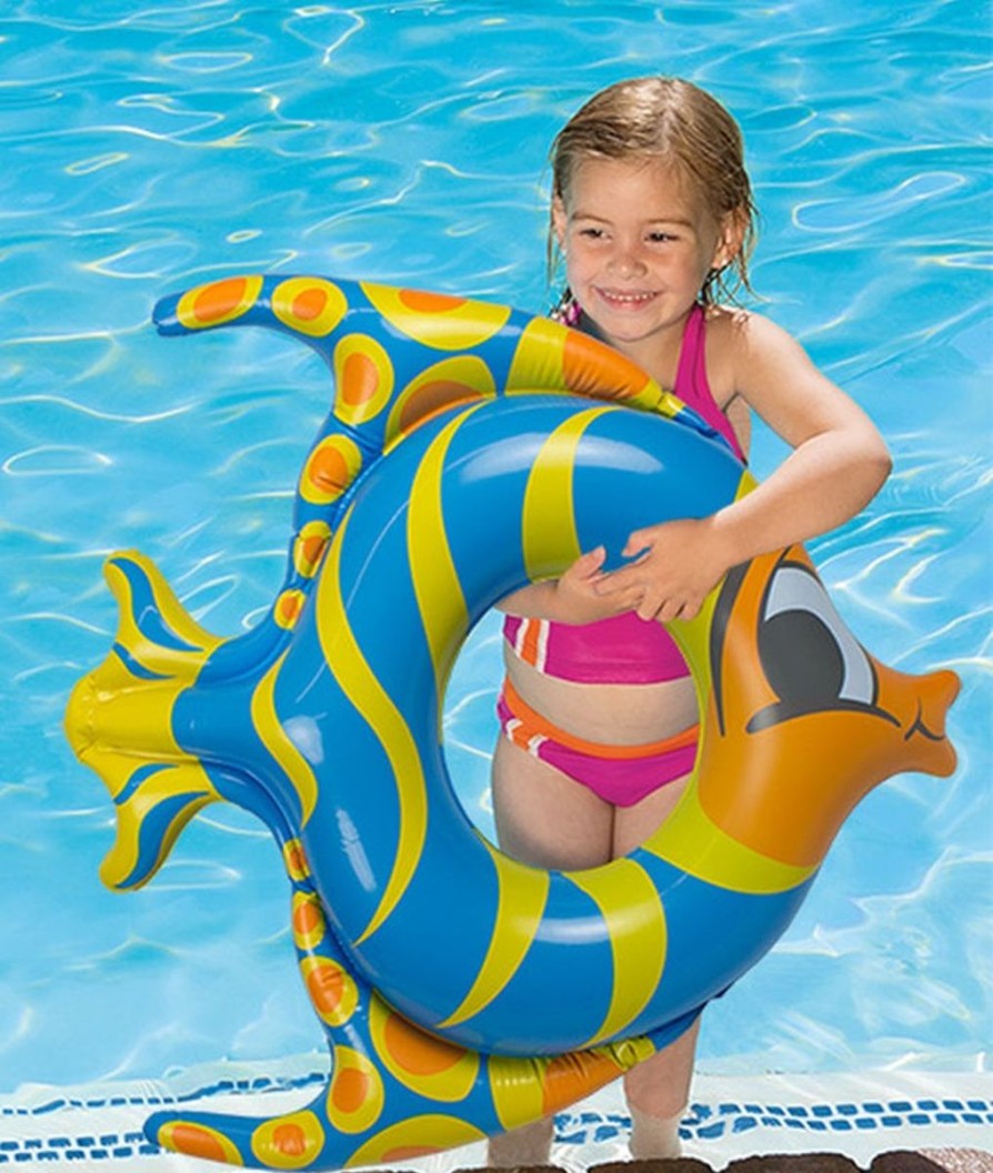 Kids Poolmaster Swim Rings & Seats | Fish Tube Blue