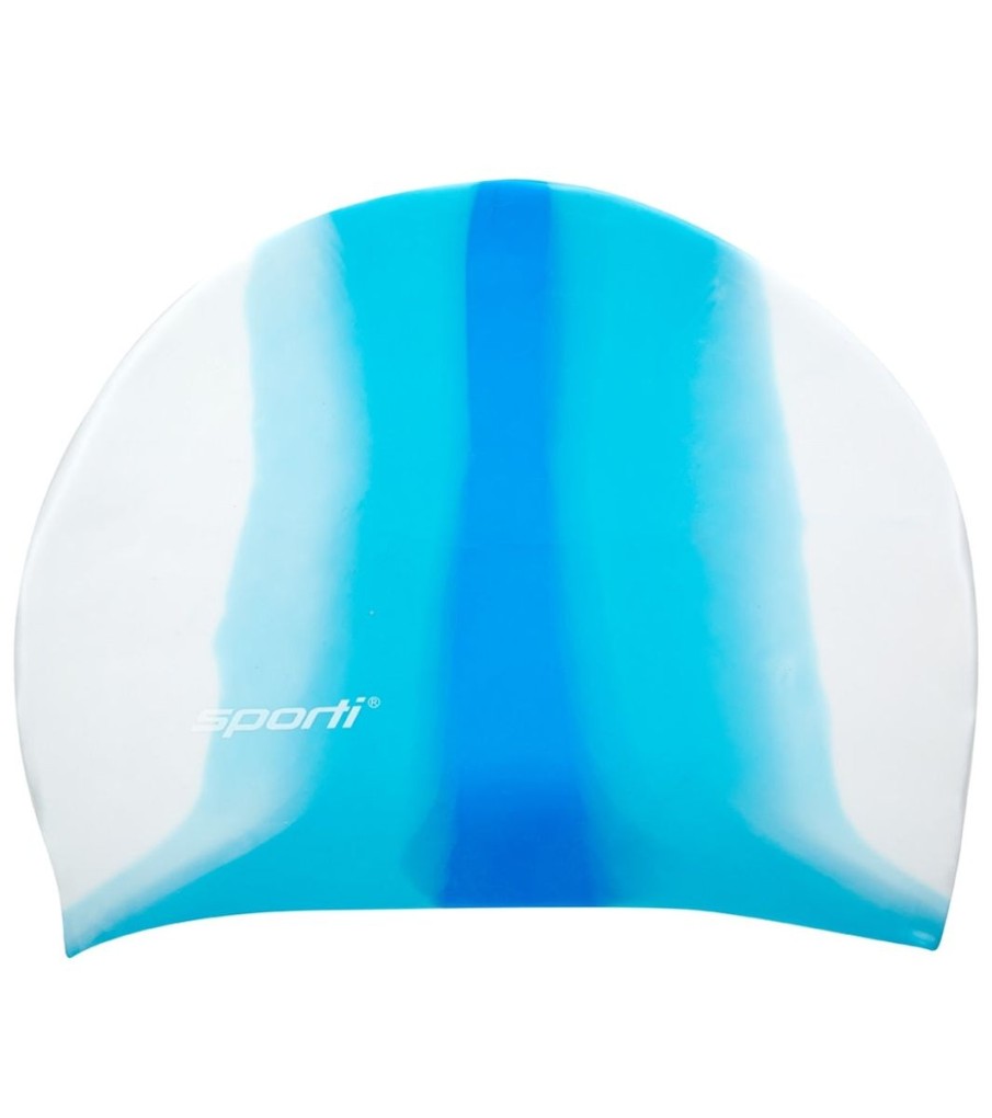 Swim Equipment Sporti | Long Hair Multi Color Silicone Swim Cap Blue