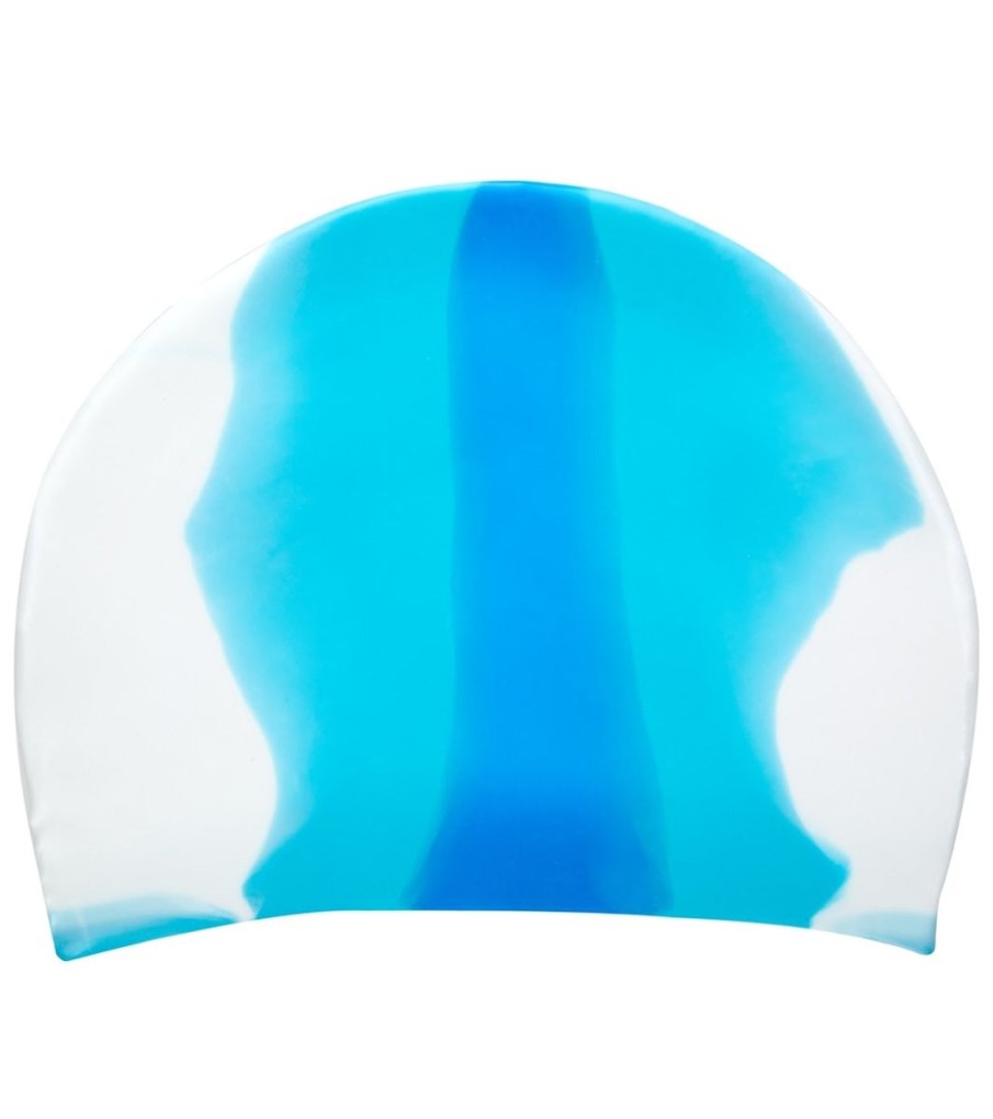 Swim Equipment Sporti | Long Hair Multi Color Silicone Swim Cap Blue