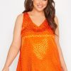 Women The Beach Company Swim & Beach | Plus Size Jacquard Satin Vest Top Orange