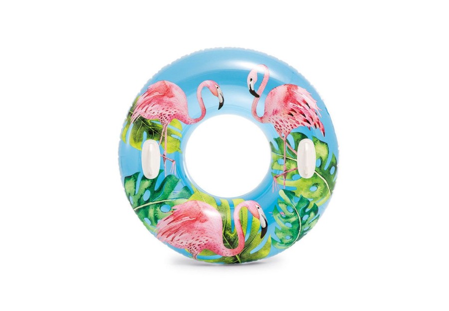 Kids The Beach Company Pool Floats & Games | Lush Tropical Inflatable Pool Tube 38" Flamingo Print