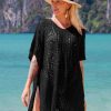 Women The Beach Company Beachwear | Crochet Beach Cover-Up Black