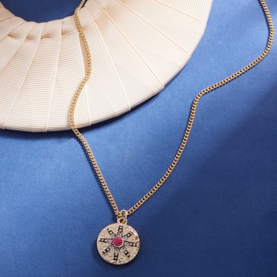 Women Accessorize Resort Jewellery | Gold-Toned Star Coin Pendant Necklace