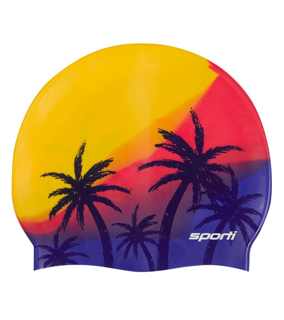 Swim Equipment Sporti | Sunset Palm Silicone Swim Cap Multi