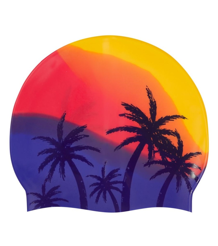 Swim Equipment Sporti | Sunset Palm Silicone Swim Cap Multi