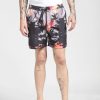 Men JACK & JONES Swimwear And Board Shorts | Purple Tropical Print Swim Shorts Multi