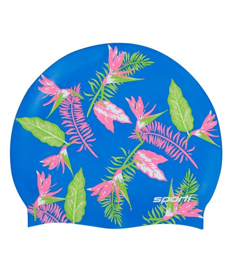 Swim Equipment Sporti | Hawaiian Silicone Swim Cap Blue