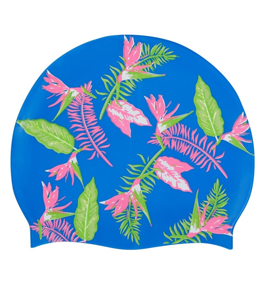 Swim Equipment Sporti | Hawaiian Silicone Swim Cap Blue