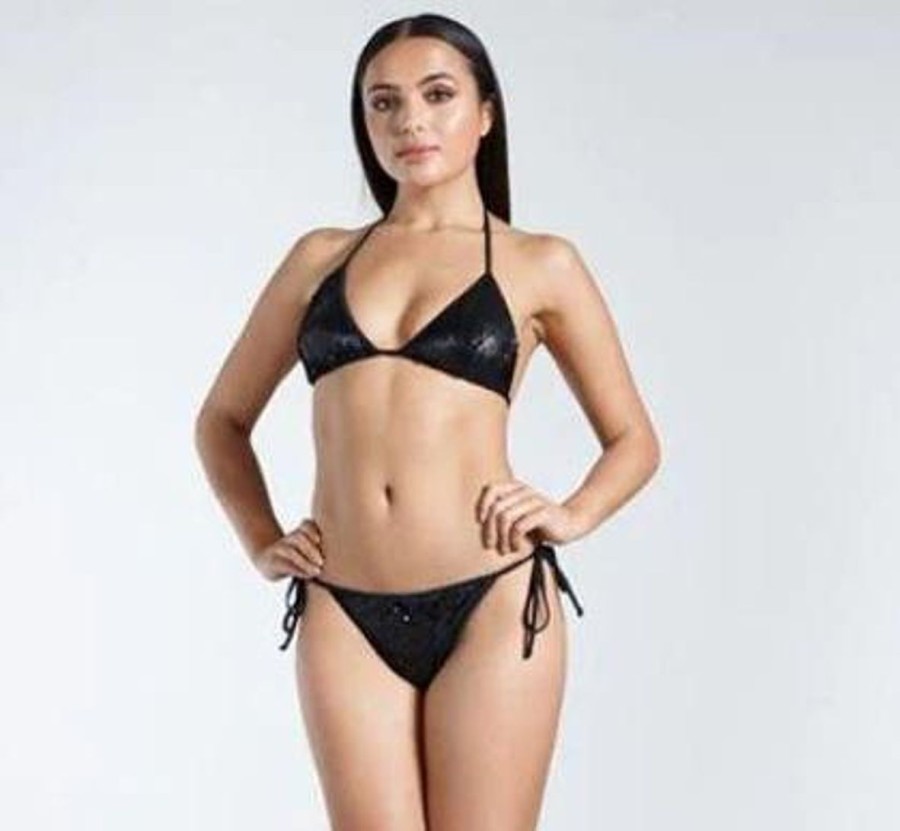 Women Golddigga Bikini Sets | Sequin Bikini Set Black