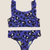 Kids Marks & Spencer Swimsuits For Girls | 2Pc Leopard Print Bikini Purple