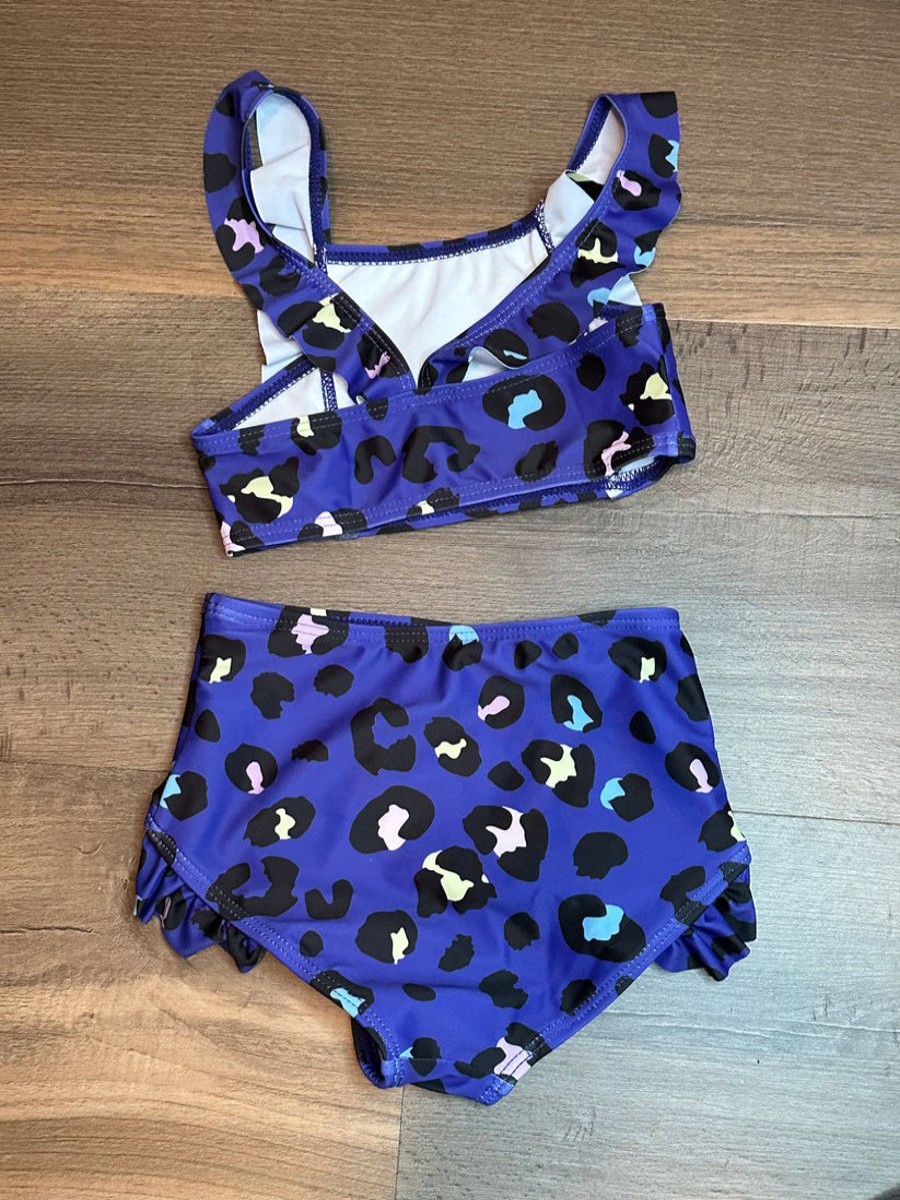 Kids Marks & Spencer Swimsuits For Girls | 2Pc Leopard Print Bikini Purple