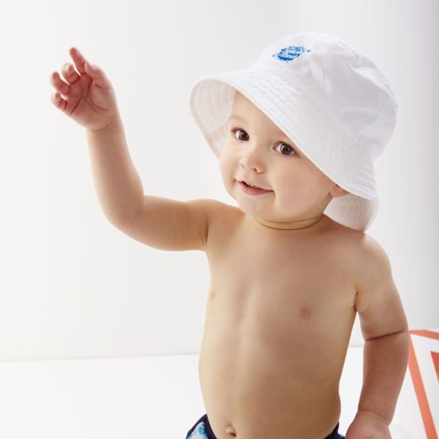 Kids Splash About Swimsuits For Girls | Bucket Hat White