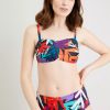 Women Tu Bikini Sets | Tropical Leaf Bandeau Bikini Set