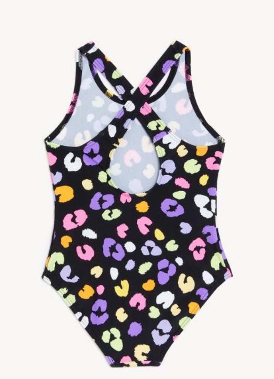 Kids Marks & Spencer Swimsuits For Girls | Leopard Print Swimsuit Black Mix