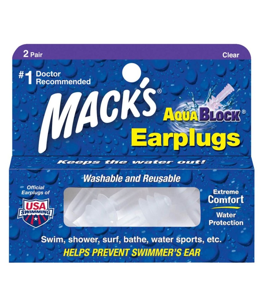 Swim Equipment Mack's | Mack'S Aqua Block Ear Plugs (2 Pair) Clear