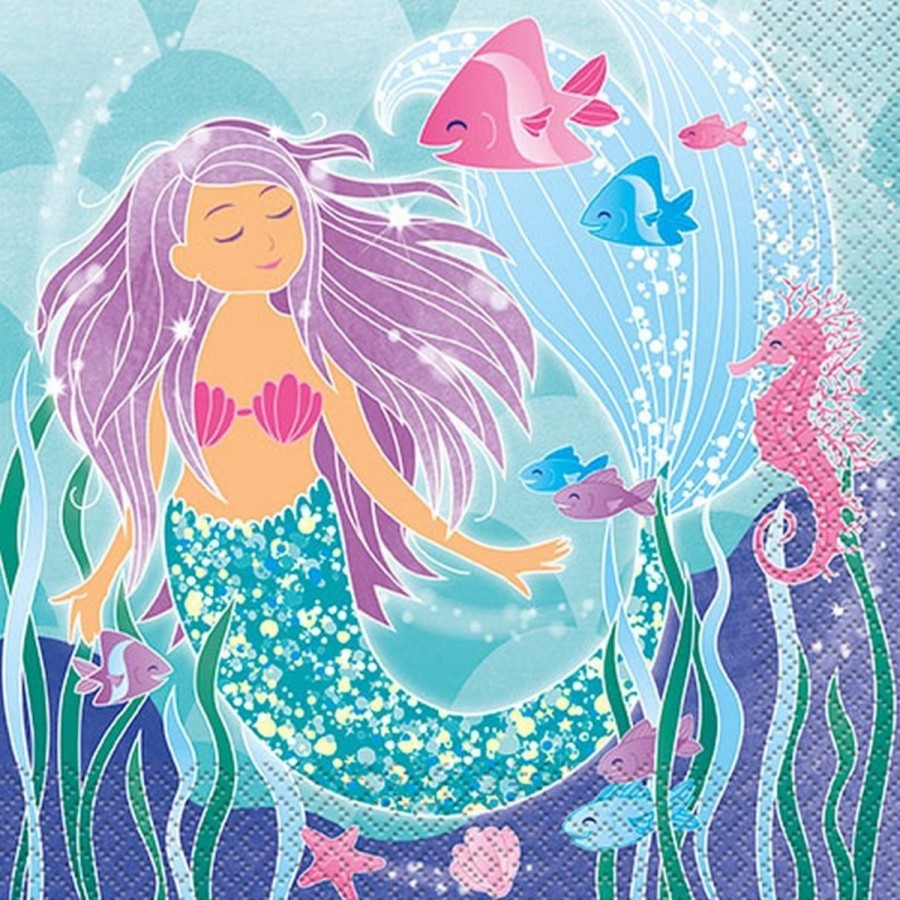 Pool Fun The Beach Company | Mermaid Paper Napkins (Pack Of 16)