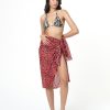 Women The Beach Company Sarongs & Pareos | Red Leopard Print Sarong