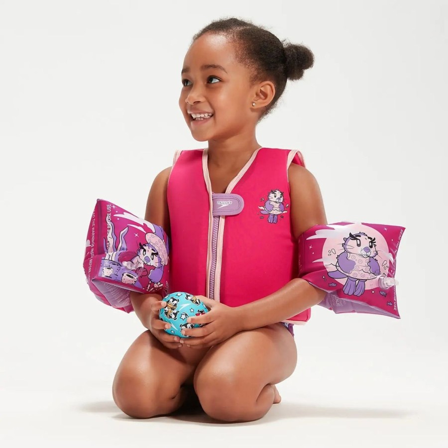 Kids Speedo Armbands | Aria The Canadian Sea Otter Printed Armbands Pink/Purple