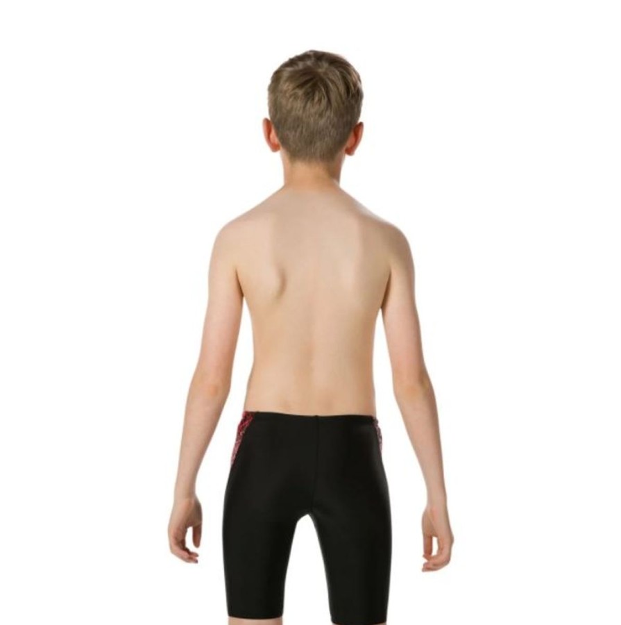 Kids Speedo Swimsuits For Boys | Speedo Boom Splice Jammer Black/Fed Red