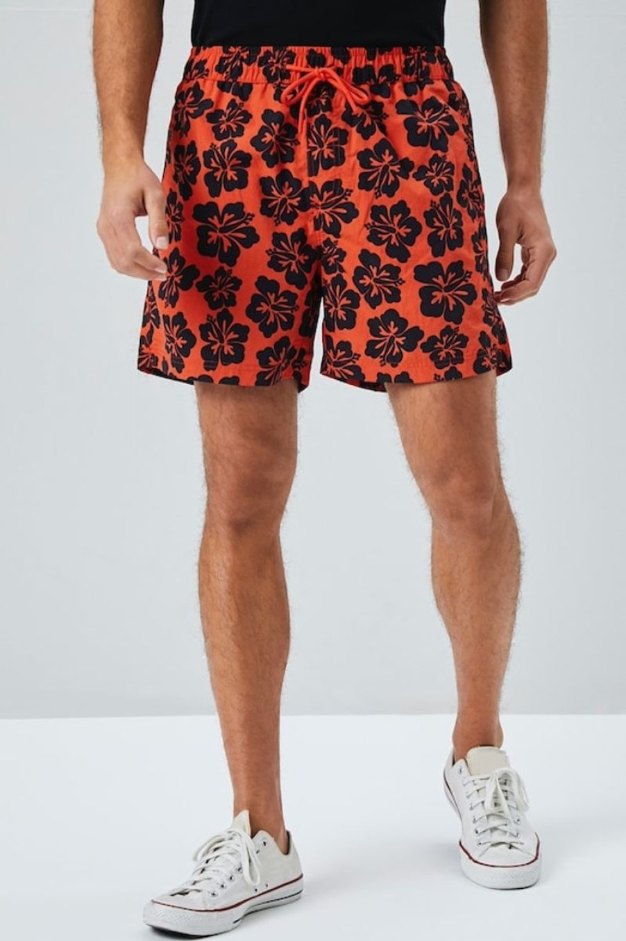 Men Forever21 Swimwear And Board Shorts | Floral Swim Shorts Multi