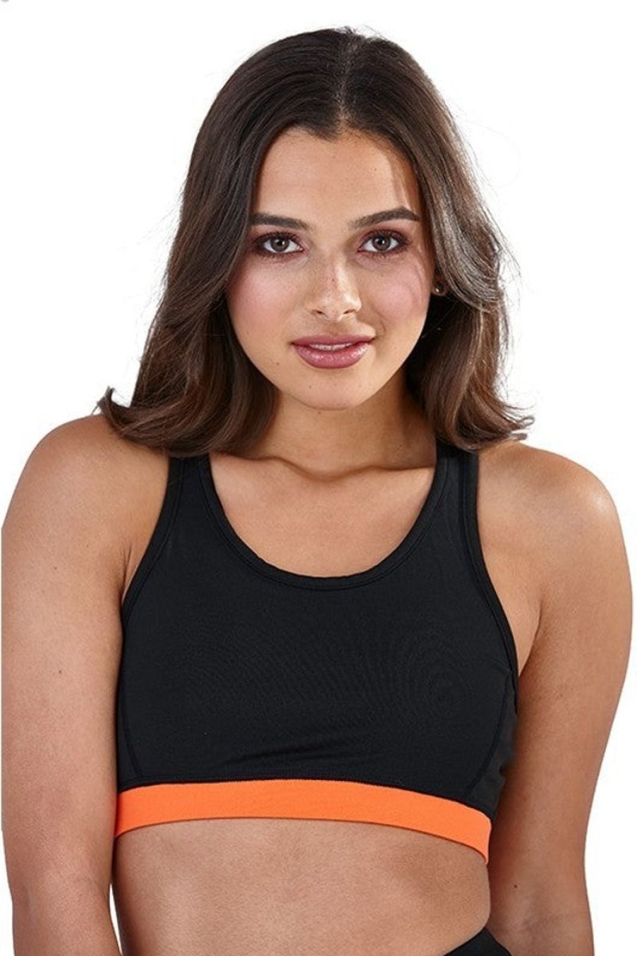 Women South Beach Activewear | Coral Color Block Bralette