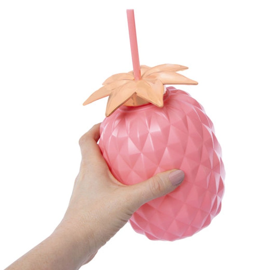 Pool Fun HIGHFIVE | Tropical Sipper With Lid & Straw 1.5 Ltr (Pack Of 2) Pink