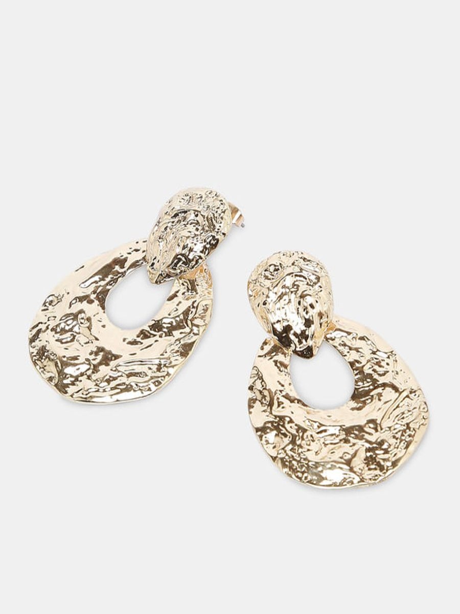 Women Vero Moda Resort Jewellery | Golden Pleated Earring