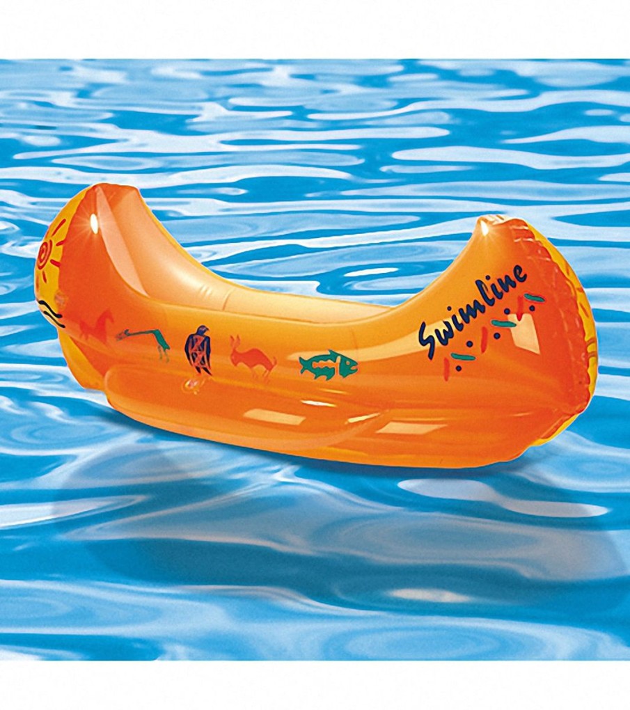 Kids Swimline Pool Floats & Games | Inflatable Kiddy Canoe Orange