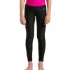 Kids Speedo Swimsuits For Girls | Speedo Active Contrast Swim Legging - Jr Black/Electric Pink