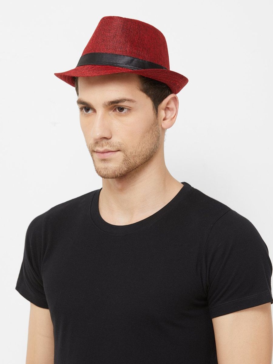 Men The Beach Company Hats | Classic Fedora Beach Hat - Red