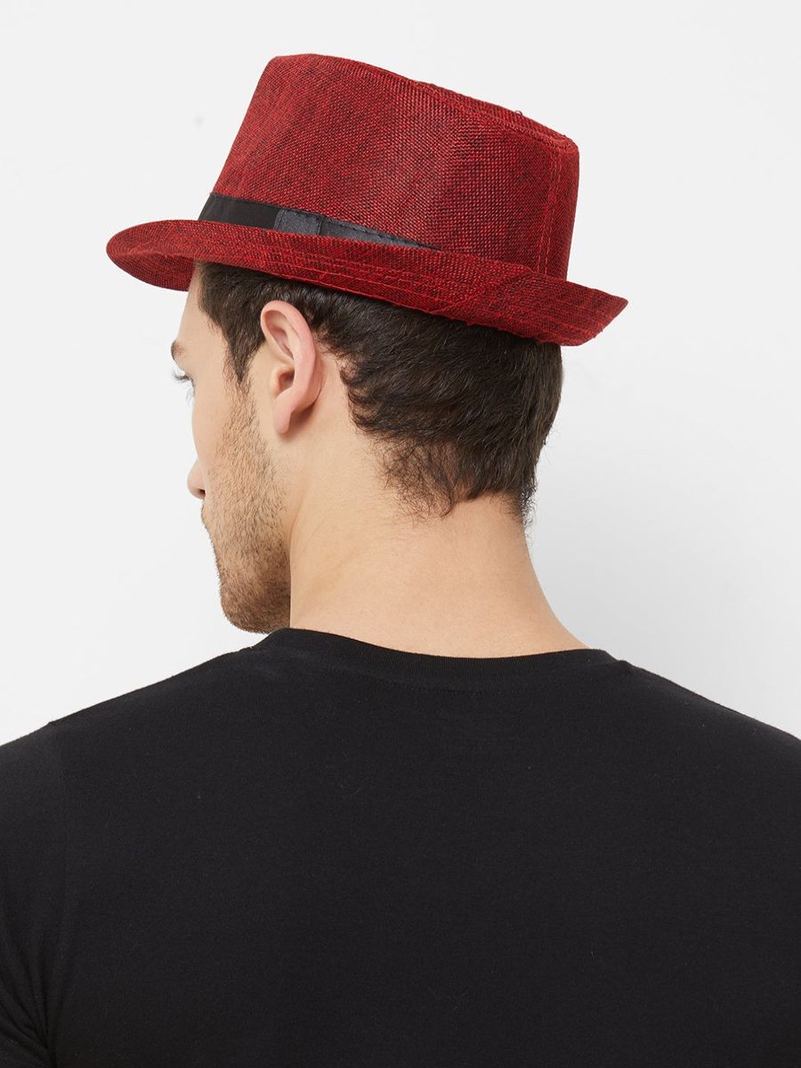 Men The Beach Company Hats | Classic Fedora Beach Hat - Red