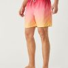 Men Marks & Spencer Swimwear And Board Shorts | Quick Dry Ombre Swim Shorts Orange Mix