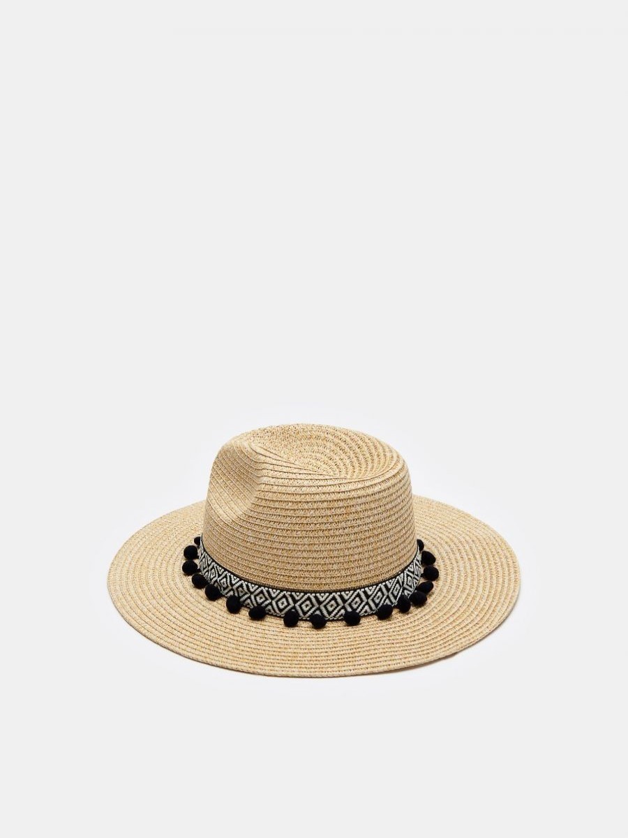 Men The Beach Company Hats | Sandy Point Banded Straw Hat Beige