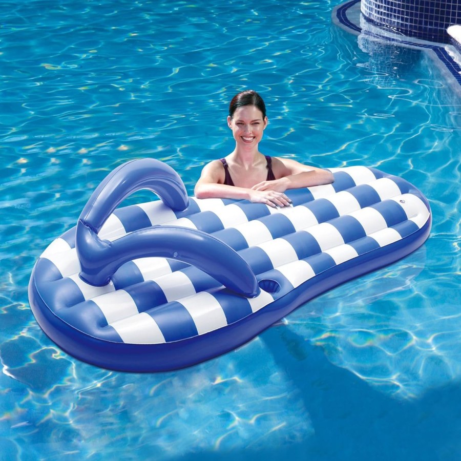 Pool Fun ClubSwim | Flip Flop Inflatable Pool Float Lounger 62" Multi