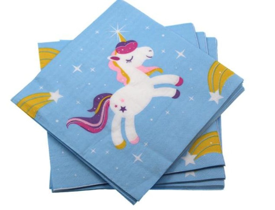 Pool Fun The Beach Company | Unicorn Paper Napkins (Pack Of 20) Blue