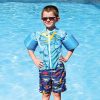 Kids Poolmaster Swimsuits For Boys | Lil' Splashers Dinosaur Swim Shirt Floaties With Armbands