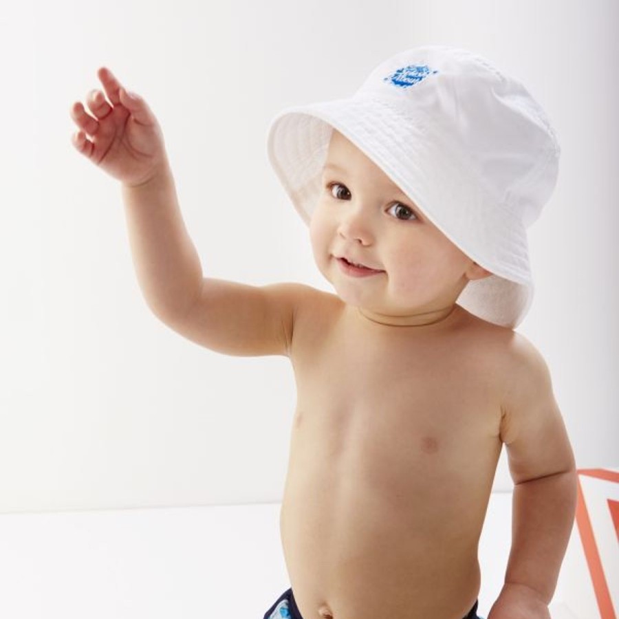 Kids Splash About Swimsuits For Boys | Bucket Hat White