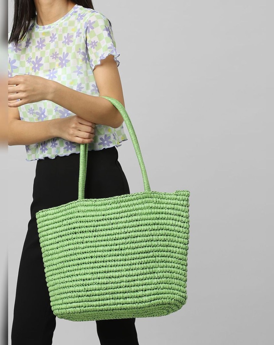 Women ONLY Bags & Totes | Straw Bag Green