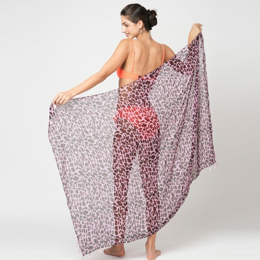 Women The Beach Company Sarongs & Pareos | Pink Leopard Sarong