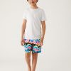 Kids Marks & Spencer Swimsuits For Boys | Holographic Print Swim Shorts Multi